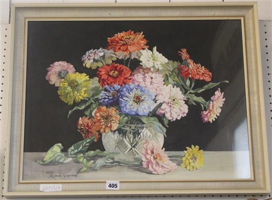 Watercolour of floral still life, Amy Reave Fawkes